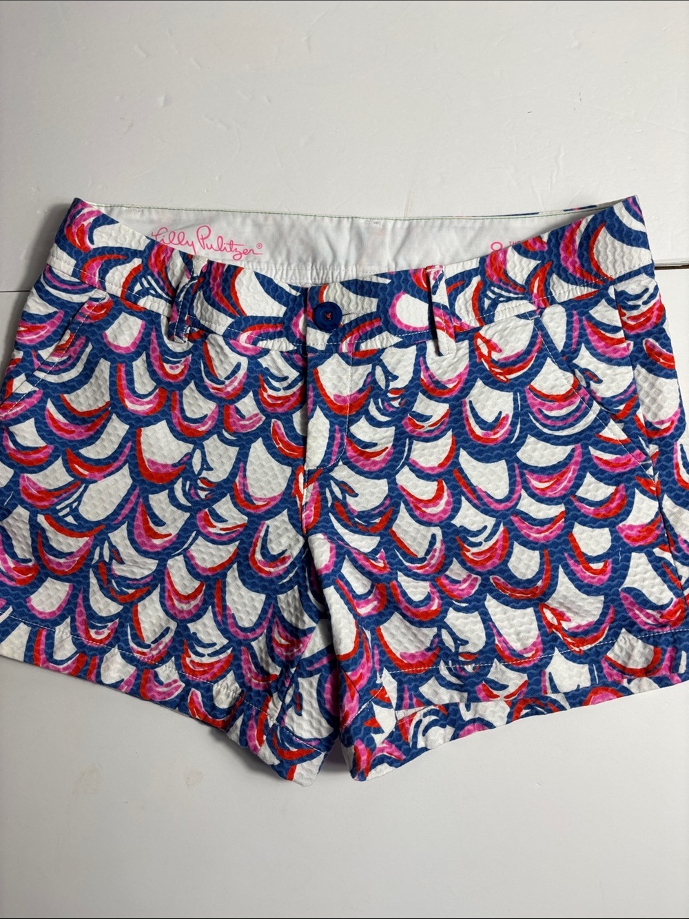 Lilly Pulitzer Pink, Blue & White Mid-Rise Printed Shorts size 8